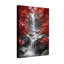 Plantes et fleurs, feuilles rouges, chute d'eau, forêt noire et blanche