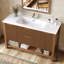 Meuble-lavabo de salle de bain de 122 cm avec lavabo en céramique intégrée, portes et tiroirs à fermeture amortie, meuble de rangement en kit.