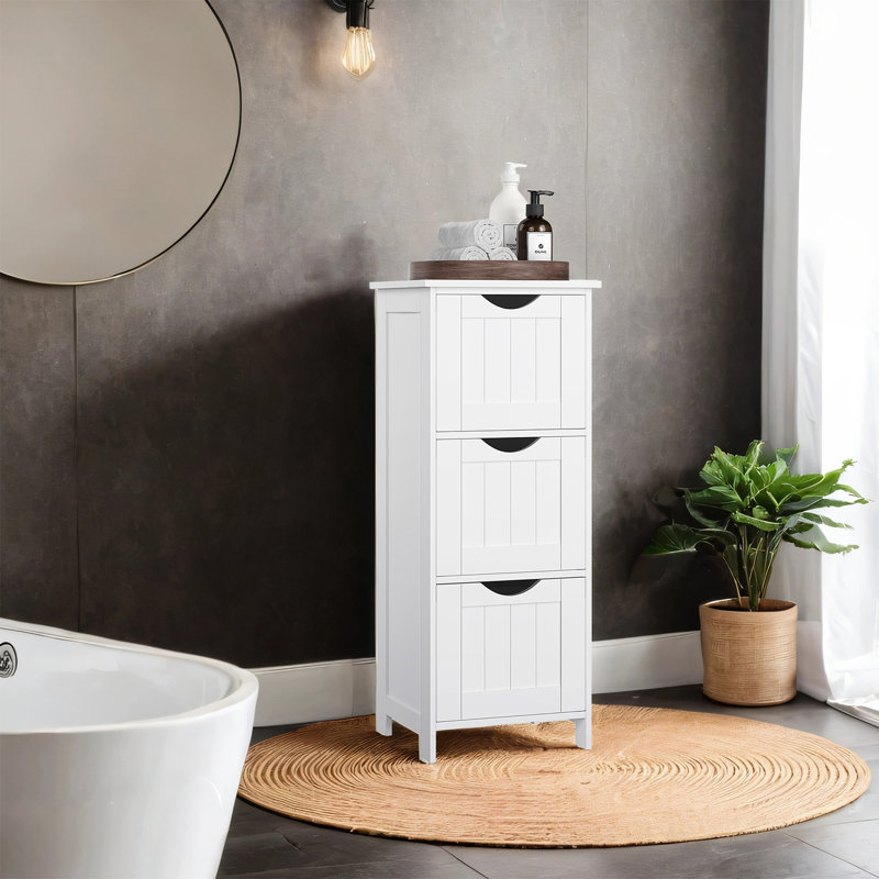 Storage Floor Cabinet, Free-standing With 3 Drawers					