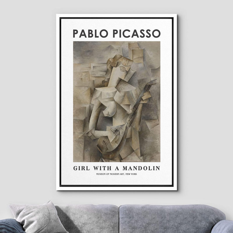 Fille avec une mandoline par Pablo Picasso, Blanc, H 24 po x l 16 po x P 1,5 po