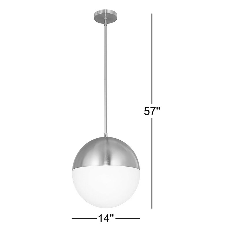 Luminaire suspendu sphère 1 lumière Kerfoot, Nickel