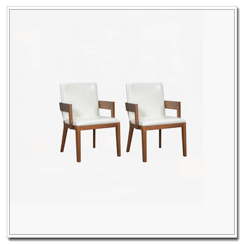 PU Leather Upholstered Dining Chairs, Walnut