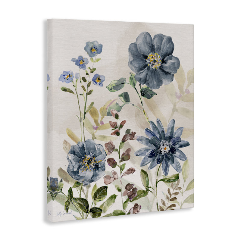 Blushing Blues Garden Canvas Wall Art, design by Sally Swatland, 20" H x 16" W