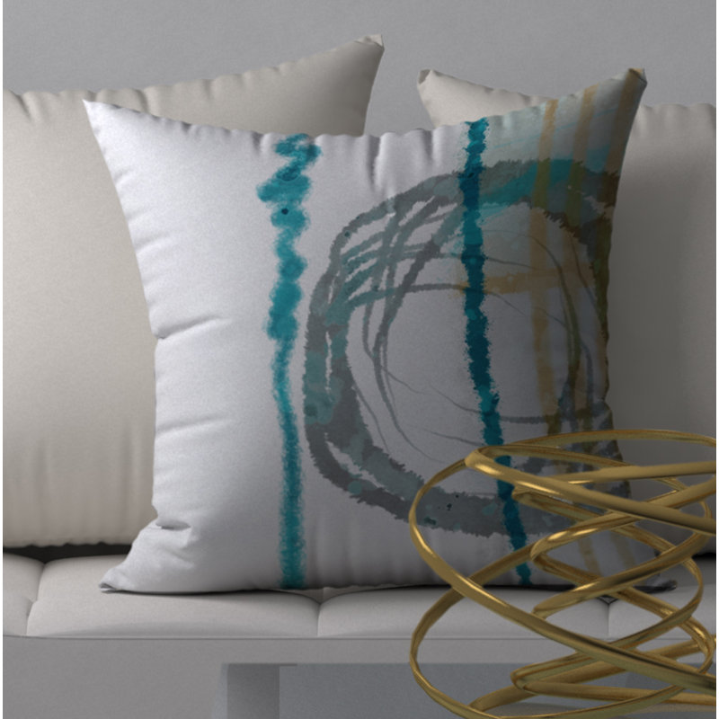 Abstract Throw Pillow, 20" H x 20" W