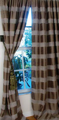 Shirlee Striped Semi-Sheer Rod Pocket Single Curtain Panel, 48" W x 84" L, Pewter/Gray