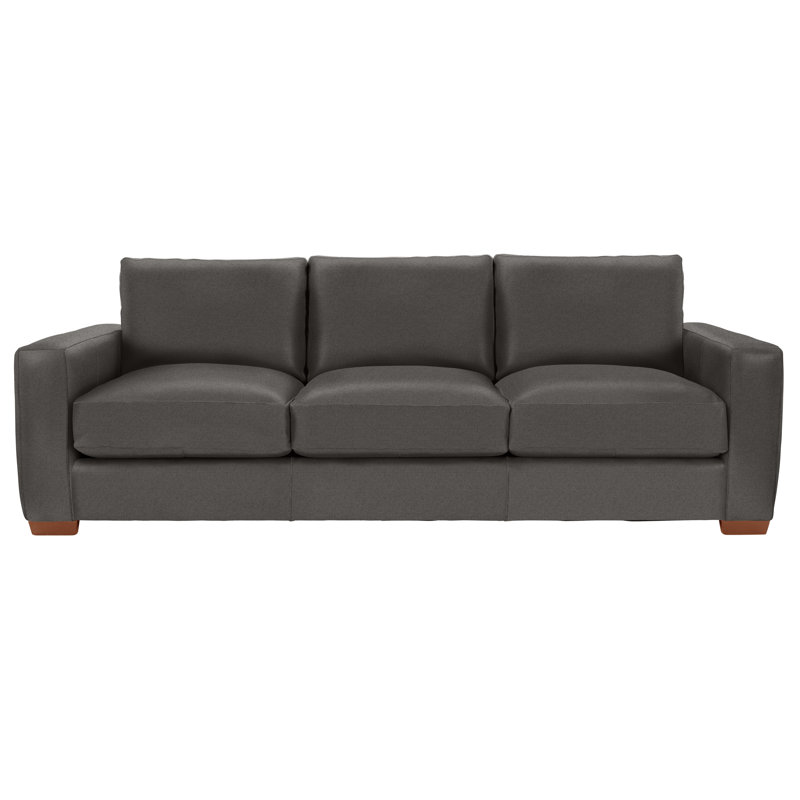 Dawkins 94'' Genuine Leather Square Arm Sofa, 361-012, Tobacco Distressed