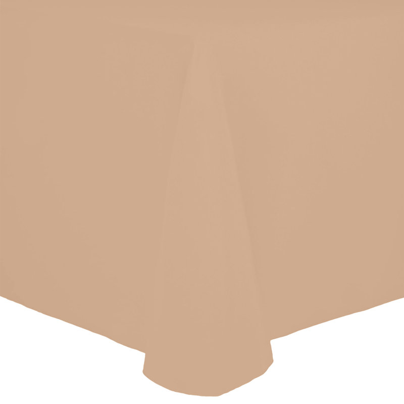 Solid Color Round Tablecloth, 108" x 132", 1, Ice Peach