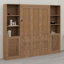Lit escamotable en bois avec tablettes et armoires de rangement