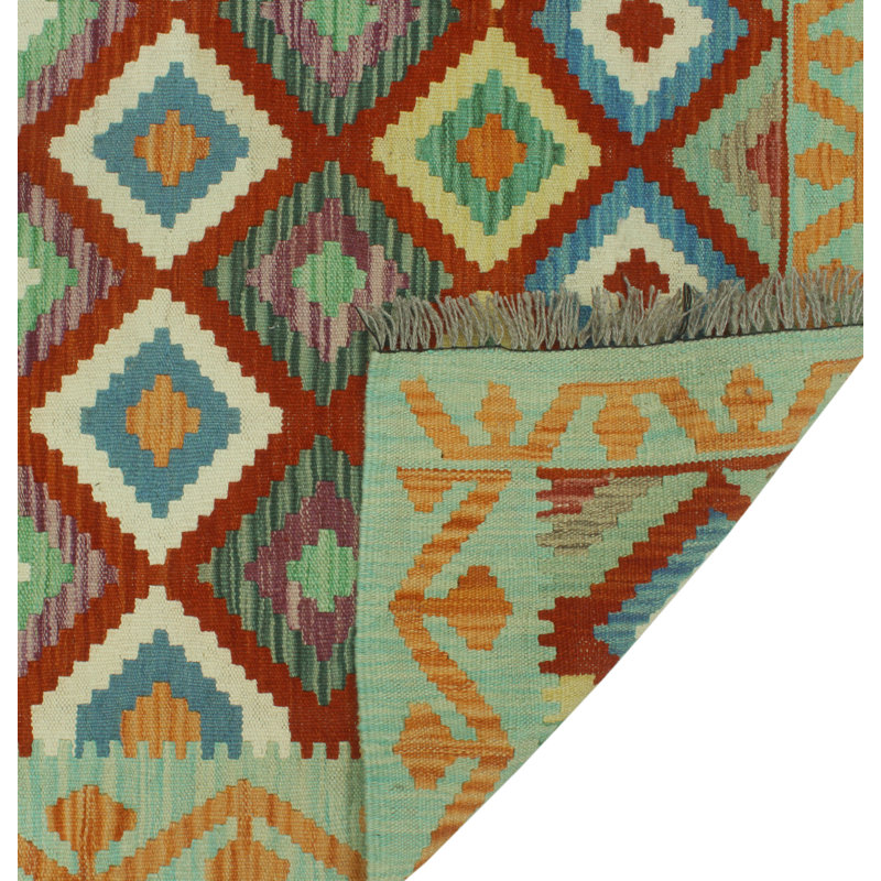 Tapis vert Bousson Kilim Russell