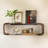 Sephine Modern 2-Tier Floating Wood & Metal Wall Shelves, Decorative Storage Shelf for Kitchen, Bedroom, Living Room, Office