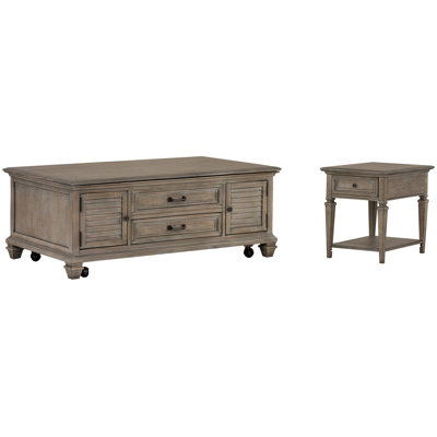 Dariella Lift Top Storage Cocktail Table With End Table