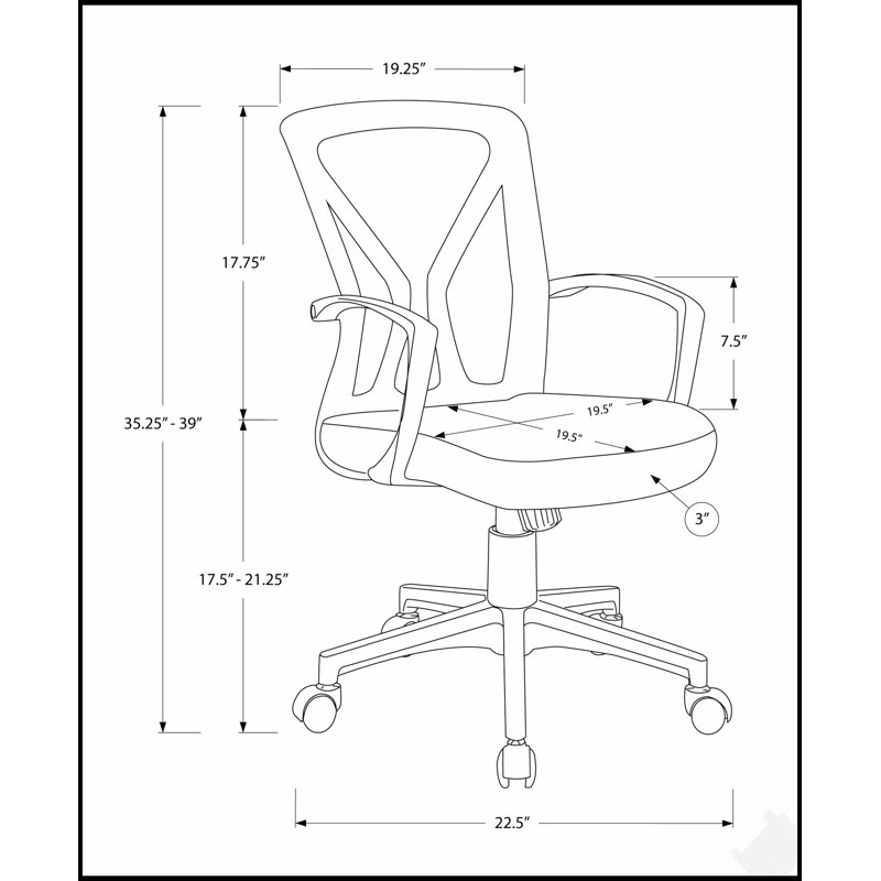 Chaise de bureau ergonomique pivotante à hauteur réglable avec dossier en filet, accoudoirs et design contemporain pour un travail confortable