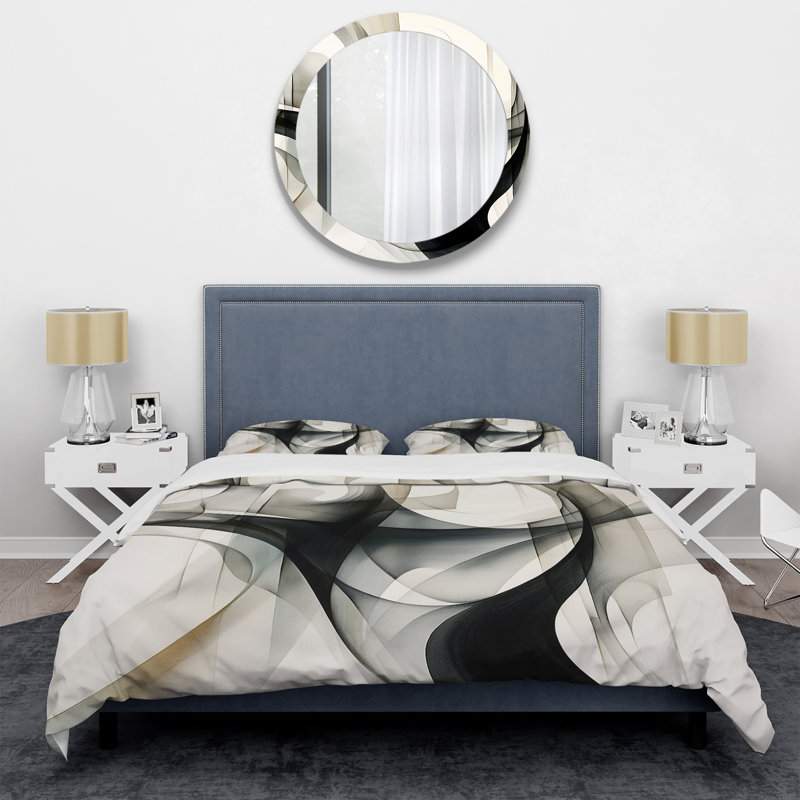 Ensemble de housse de couette à motif abstrait géométrique Abstract Neutral