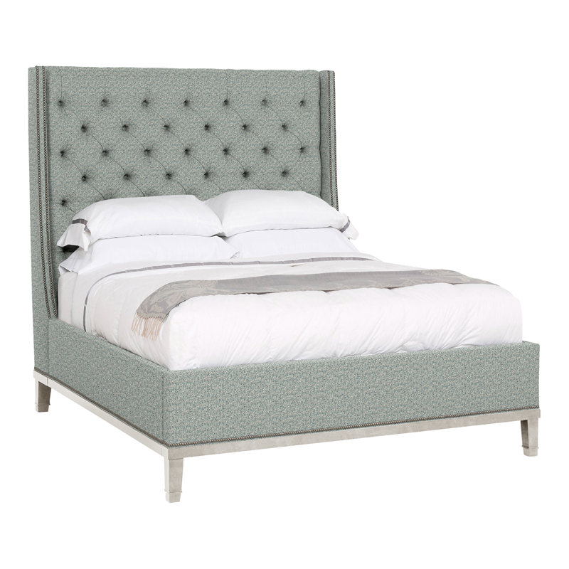 Michael Weiss Queen Upholstered Panel Bed, Casa Blanca, Tuck Water, Yes
