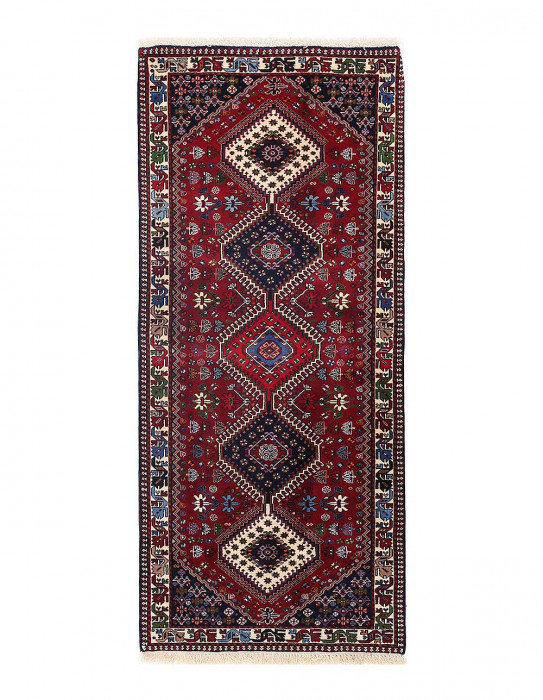 Tapis de couloir rouge en laine 2 pi 9 po x 6 pi 9 po Campea