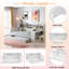 Multifunctional Wooden Daybed With Storage Shelves, Study Desk And Trundle-1141718561-1141718562