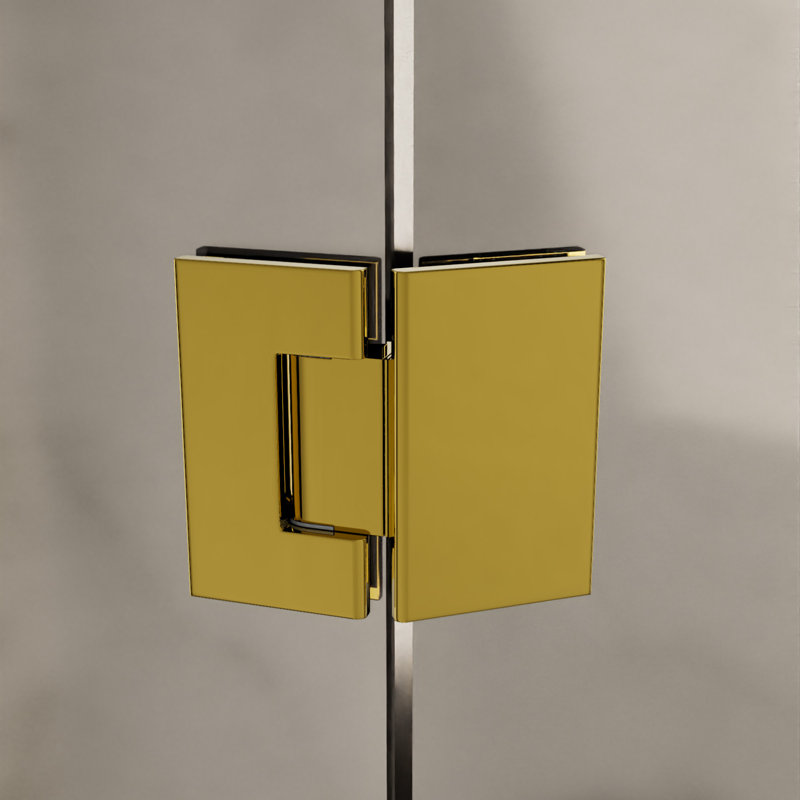  Charnière de porte de douche à fixer sur verre Maxum Series 135 degrés avec broches 5 degrés Laiton poli, Laiton poli