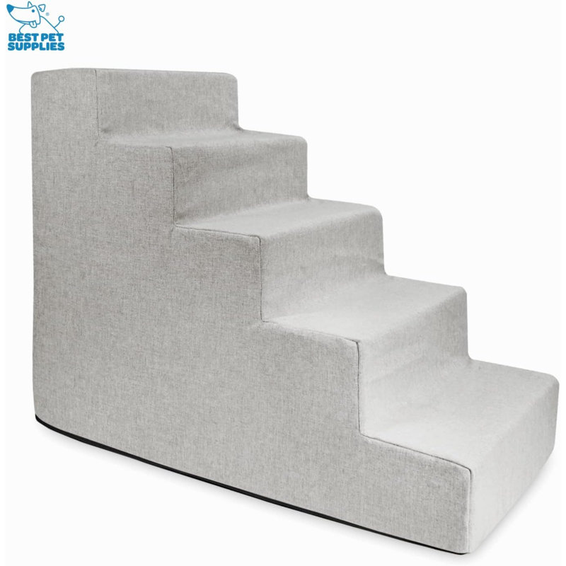 Escalier pour animal 5 marches Emreigh, H 22,5 po x l 15 po x P 30 po, Beige