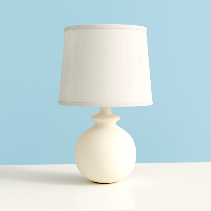 Abdias Ceramic Table Lamp, Gloss White