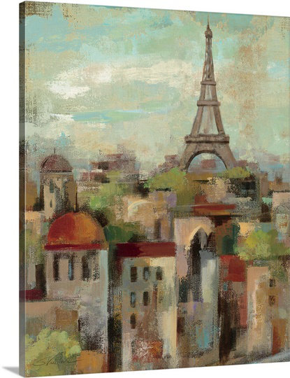 «Spring in Paris II» par Silvia Vassileva, reproduction d'art sur toile, H 30 po x l 24 po x P 1,25 po