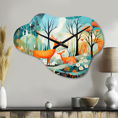 Teal Mid Century Mod Nature - Cloud Shape Large Teal Wall Clock Sculpture