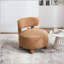 Fauteuil d'appoint Teddy en tissu avec dossier incurvé à oreilles et pieds en bois massif - Kaki-130225488