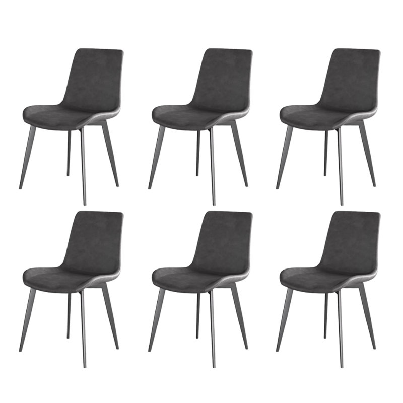 Chaises de salle à manger modernes sans accoudoirs gris minimaliste