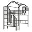 Lit mezzanine en métal avec toit et boîte de rangement-562409957