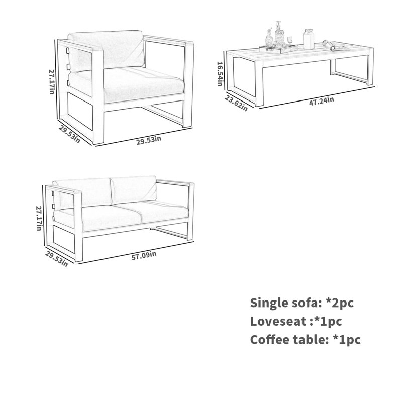 Revella 4 - Person Patio Conversation Set with Cushions