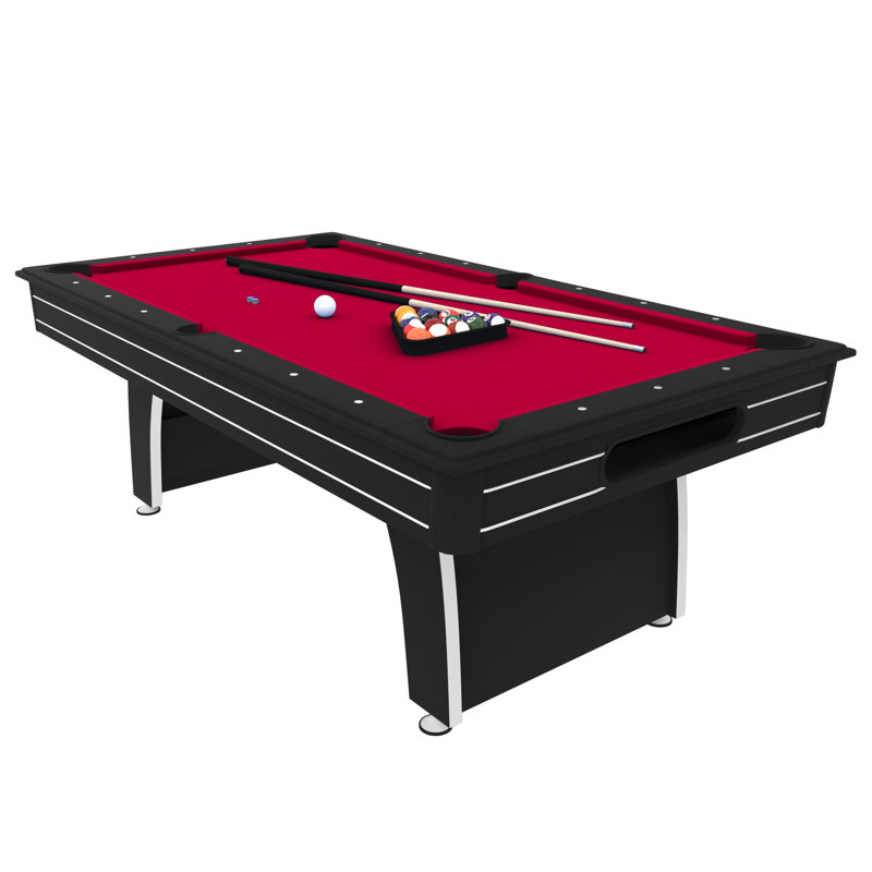 Table de billard Fat Cat Tucson 7' ​​avec billes de retour et surface de jeu rouge, Rouge