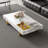 Modern Faux Marble Coffee Table with Gold Metal Legs - 51.2" Rectangular Contemporary Living Room Center Table, Stylish Elegant Home Decor Furniture-895159977-895159956