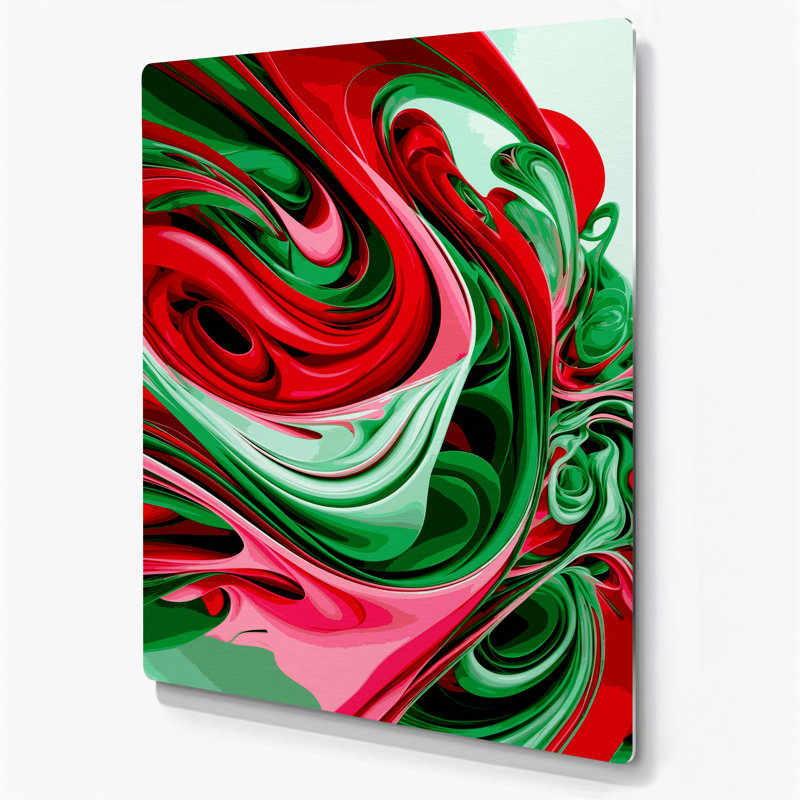 Art numérique sur métal abstraction numérique 67, H 14 po x l 11 po