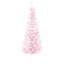 5' Snow Flocked Artificial Pencil Christmas Tree, Slim Xmas Tree With Realistic Branches And Plastic Base Stand