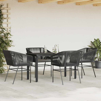 Ensemble repas d'extérieur noir et gris foncé