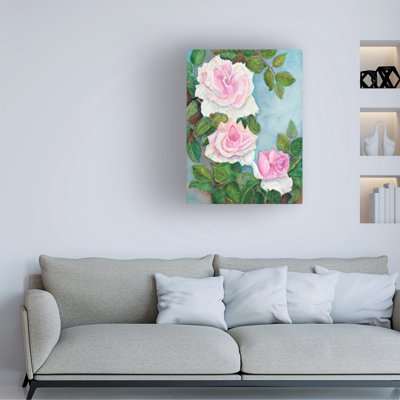 Joanne Porter Three Roses Canvas Art