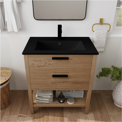 Contreplaqué de meuble-lavabo 30 po avec 2 tiroirs (LPB01030IMO-BL9075BK)