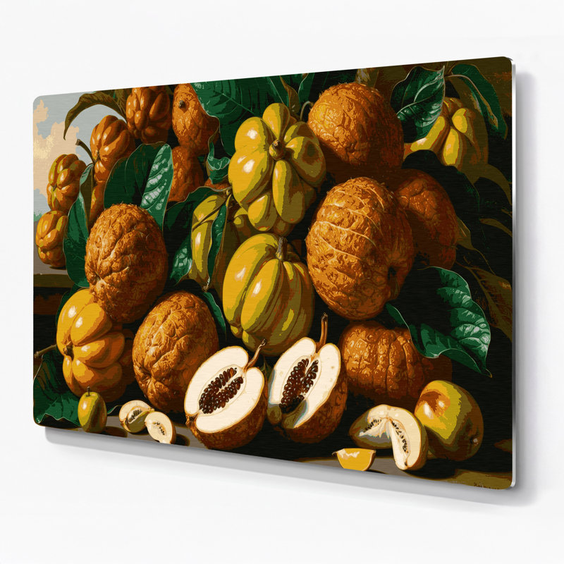 «Fruit Bacuri», art mural en métal brun, H 11 po x l 14 po