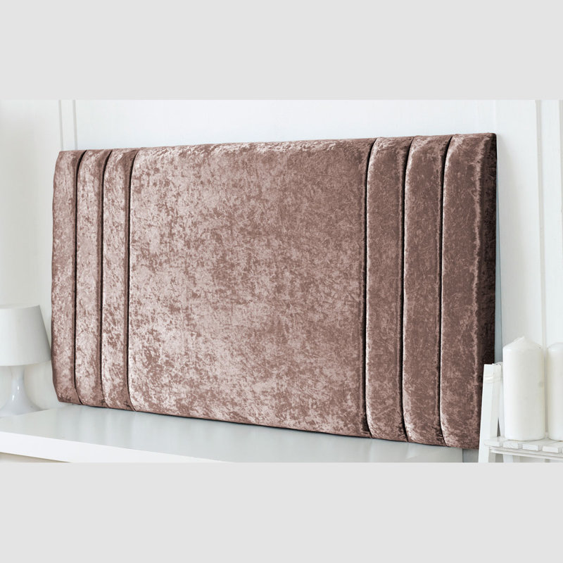 Shipman Upholstered Velvet Headboard, Double (4'6), Champagne, Crushed Velvet Fabric