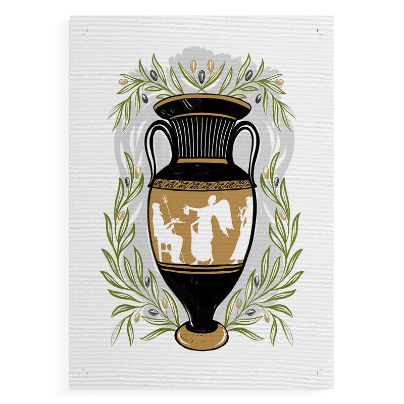 Vases grecs II - Impression sur toile seulement - NON-CADRE, H 27 po x l 18 po
