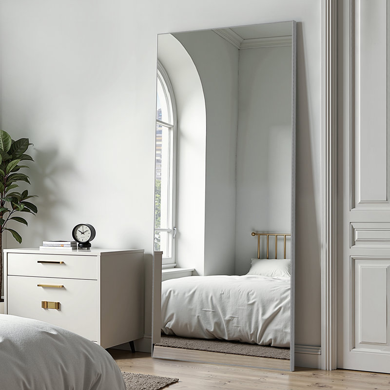 Miroir pleine longueur Ronan, Argent argent, 71 po x 32 po