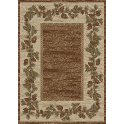 Tapis brun à motif floral Haysi