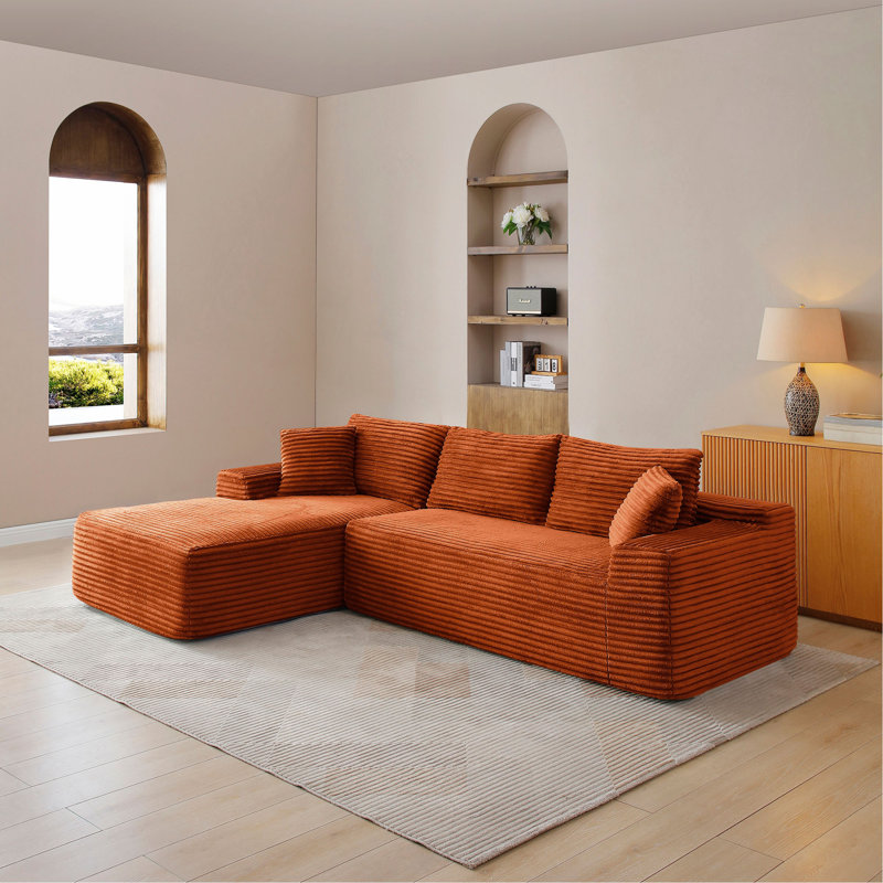 Canapé modulaire de 105 po, canapé modulaire Cloud avec assise profonde, canapé modulaire moderne en L avec méridienne, fauteuils rembourrés pour le salon, sans assemblage