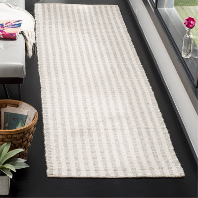 Tapis rayé en soie de bambou Russo