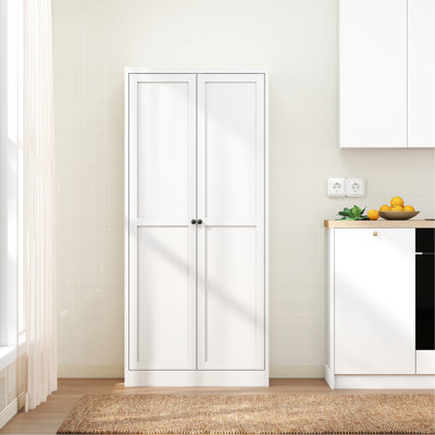 Unité de rangement pour garde-manger de 61 po en métal blanc, 4 tablettes réglables, 110 lb par tablette, outil à installer, facile à nettoyer, peu encombrant dans les armoires de cuisine, capacité de 110 lb, robuste, assemblage de 30 minutes, ventilé