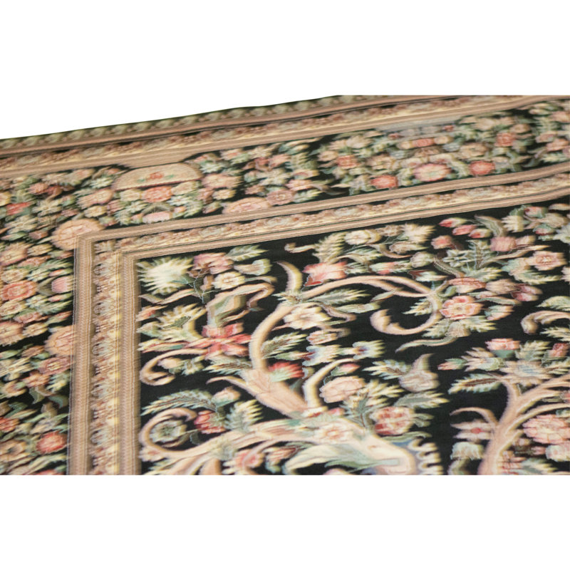Tapis rectangulaire en laine noué à la main