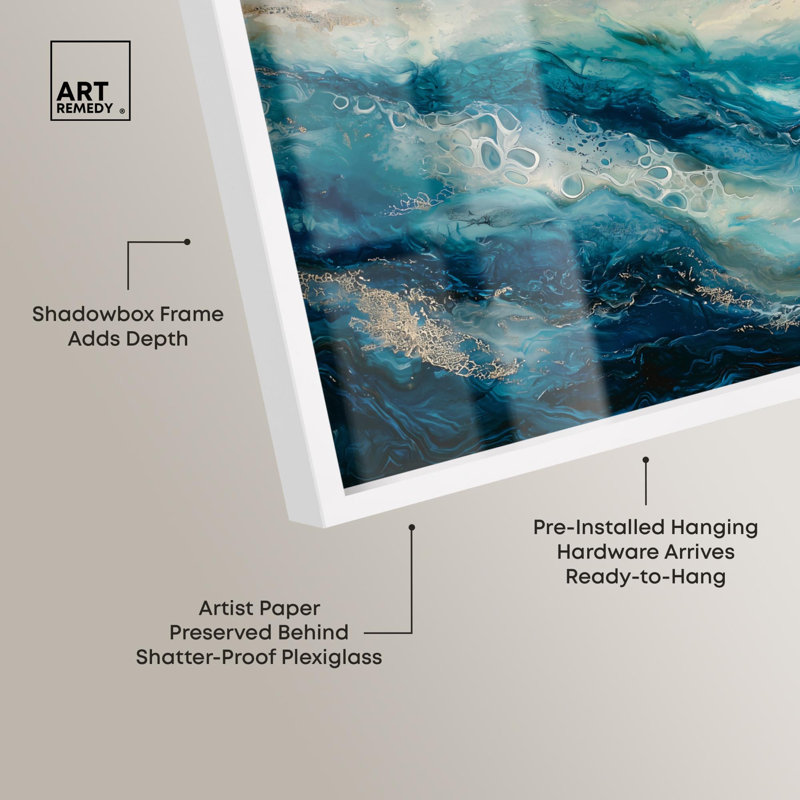 Art mural Jewel Waters, H 31 po x l 46 po, Blanc