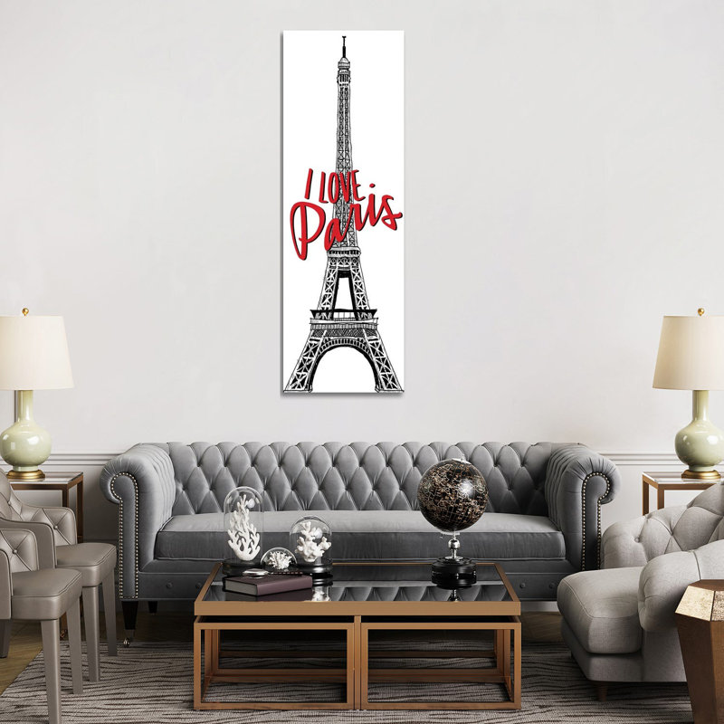 Paris Idea Love I by Kimberly Allen - Wrapped Canvas Panoramic Print, 182.88 cm H x 60.96 cm W