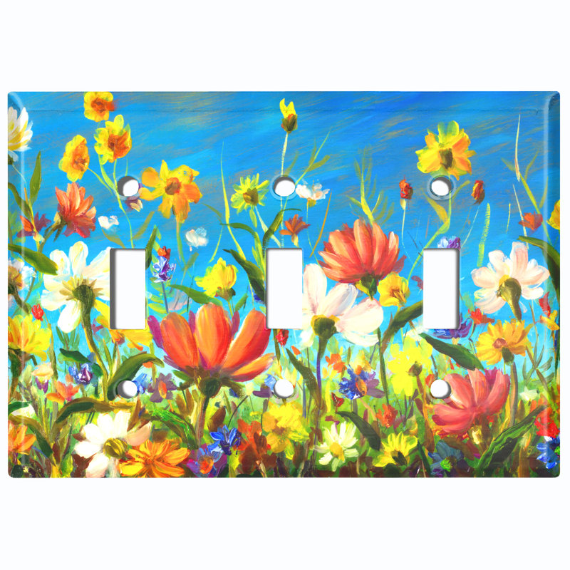 Magnifique plaque murale 3 fleurs