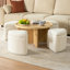 Table basse avec rangement pour 4 sièges, tables basses de style Mid-Century avec 4 repose-pieds en chenille, table centrale