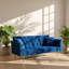 Canapé-lit convertible deux places en velours rétro, dimensions : 180 cm (L) x 48 cm (P) x 76 cm (H).